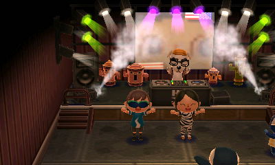 A picture of my eyes appears on the screen behind K.K. at Club LOL.