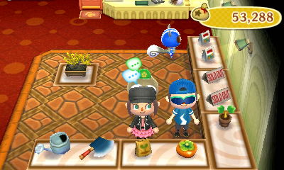 Wendy buying some fertilizer.