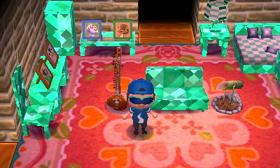 A lovely floor and stone wall.