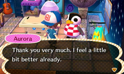 Aurora: Thank you very much. I feel a little bit better already.