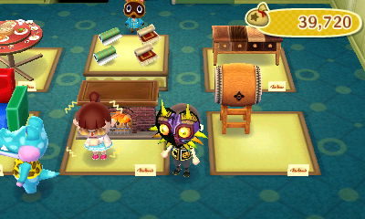 Madisyn warming her butt by the fireplace in the shop.