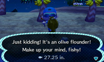 Just kidding! It's an olive flounder! Make up your mind, fishy!