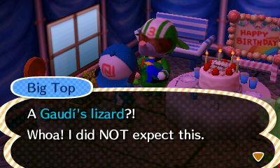 Big Top: A Gaudi's lizard?! Whoa! I did NOT expect this.