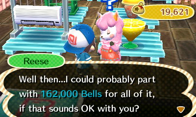 Reese: Well then...I could probably part with 162,000 bells for all of it, if that sounds OK with you?