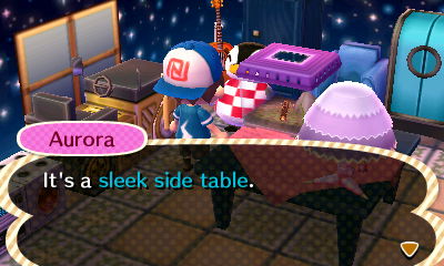 Aurora: It's a sleek side table.