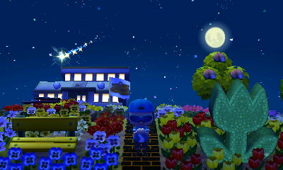 Wishing on a shooting star.