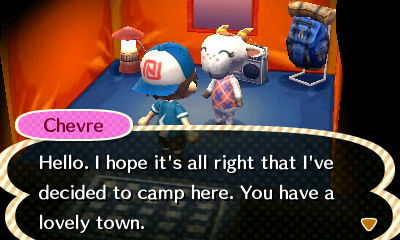 Chevre: Hello. I hope it's all right that I've decided to camp here.