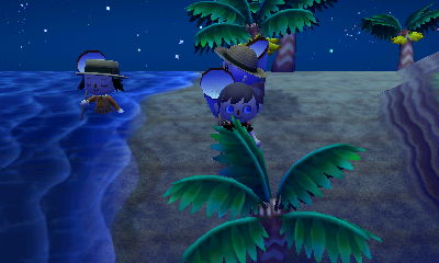 Merka standing in the water.