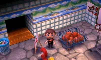 A bathhouse wall and a basement floor.