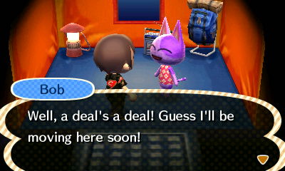 Bob: Well, a deal's a deal! Guess I'll be moving here soon!