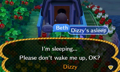Sign: I'm sleeping... Please don't wake me up, OK? -Dizzy
