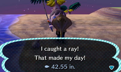 I caught a ray! That made my day!