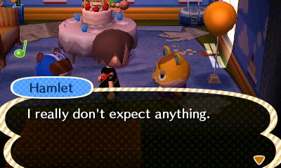 Hamlet: I really don't expect anything.