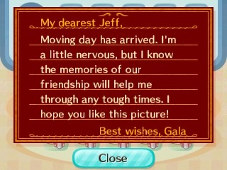Gala's goodbye letter.