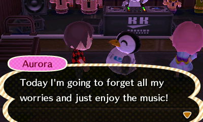 Aurora: Today I'm going to forget all my worries and just enjoy the music!