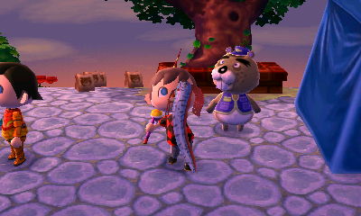 Holding an oarfish in front of Chip.