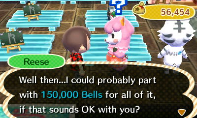 Reese: Well then...I could probably part with 150,000 bells for all of it, if that sounds OK with you?