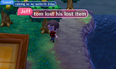 Jeff: Tom lost his lost item.