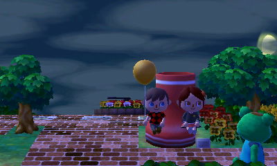 Sitting with Tiffiny on a giant boot.