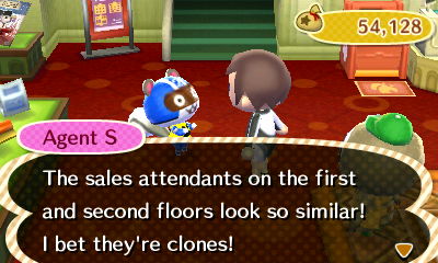 Agent S: The sales attendants on the first and second floors look so similar! I bet they're clones!