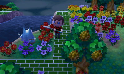 Skye struggling to get out of a pitfall.