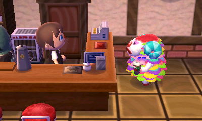 Pietro comes in for coffee.