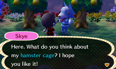 Skye: Here. What do you think about my hamster cage? I hope you like it!