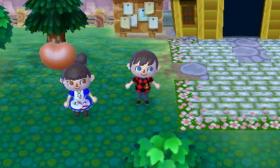 Julia and her new hair-bow wig.