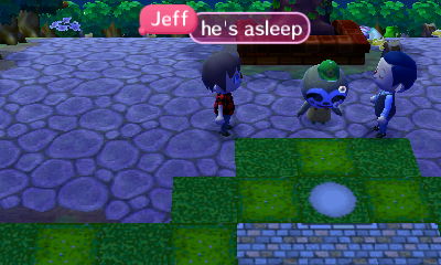 Leif sleeping outdoors.