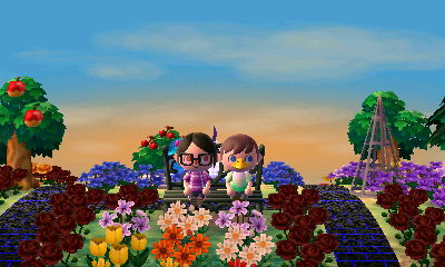 Kim and me sitting on the bench.