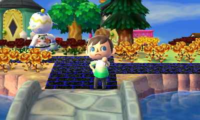 Putting on my fresh tee.