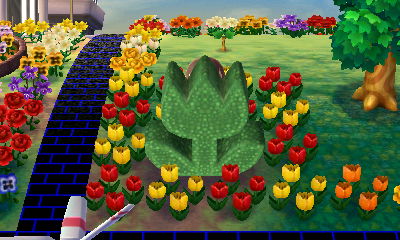 My tulip topiary surrounded by tulips.