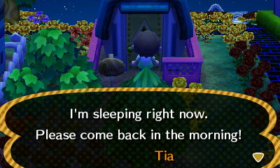 Sign: I'm sleeping right now. Please come back in the morning! -Tia