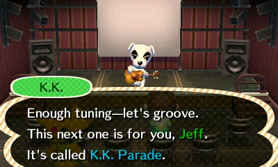 K.K.: Enough tuning--let's groove. This next one is for you, Jeff. It's called K.K. Parade.