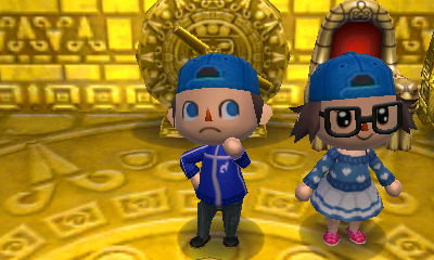 Me and Rae both wearing blue caps.