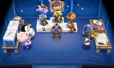 Receiving my trophy at the winners' ceremony.