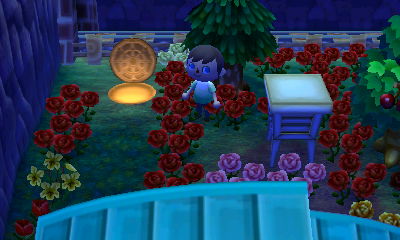 Light beaming out of Resetti's open manhole.