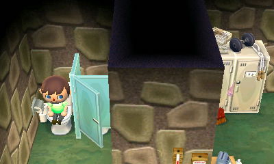 Using Resetti's toilet.
