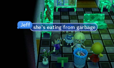 Megan eating from the garbage?