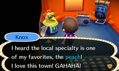 Knox: I heard the local specialty is one of my favorites, the peach! I love this town! GAHAHA!