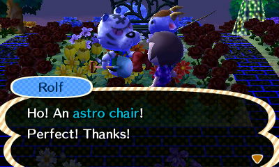 Rolf: Ho! An astro chair! Perfect! Thanks!