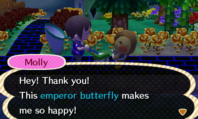 Molly: Hey! Thank you! This emperor butterfly makes me so happy!