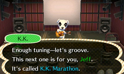 K.K.: Enough tuning--let's groove. This next one is for you, Jeff. It's called K.K. Marathon.