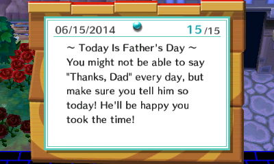 ~ Today is Father's Day ~ You might not be able to say 'Thanks, Dad' every day, but make sure you tell him so today!