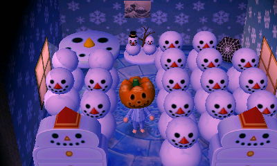 A room full of snowmen.