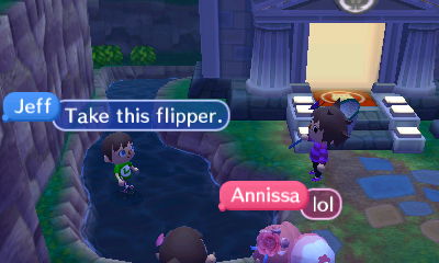 Jeff, in the pond: Take this flipper.