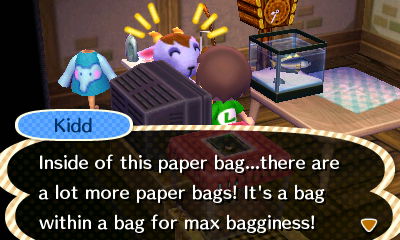 Kidd: Inside of this paper bag...there are a lot more paper bags! It's a bag within a bag for max bagginess!