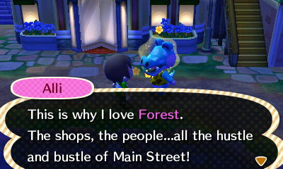 Alli: This is why I love Forest. The shops, the people...all the hustle and bustle of Main Street!