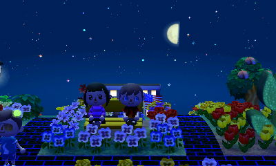 Sitting with MaryAnn on the bench while enjoying the clear night sky.