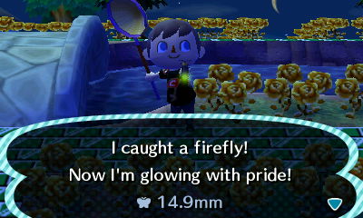 I caught a firefly! Now I'm glowing with pride!